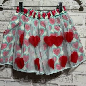 Satiny tulle heart design ballerina skirt girls size 6